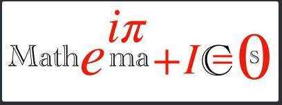 logo incorporating formula into word "mathematics"