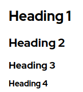 Heading with font size of heading 2 reduced to 23px