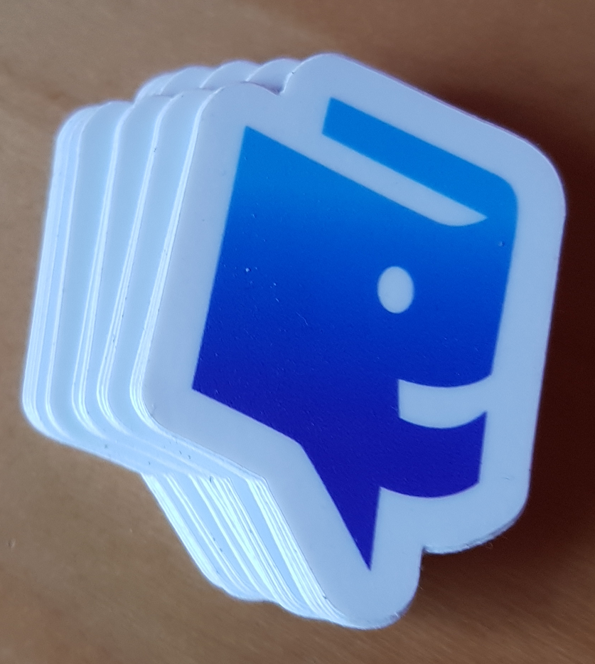 picture of stickers with the Codidact logo