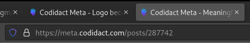 Current browser tabs showing community name first