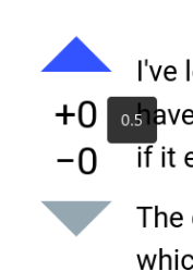 Voting buttons with hover text saying "0.5"