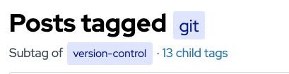posts tagged git, subtag of version-control, 13 child tags